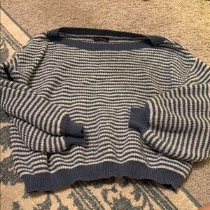 Striped Navy and White Women's Sweater